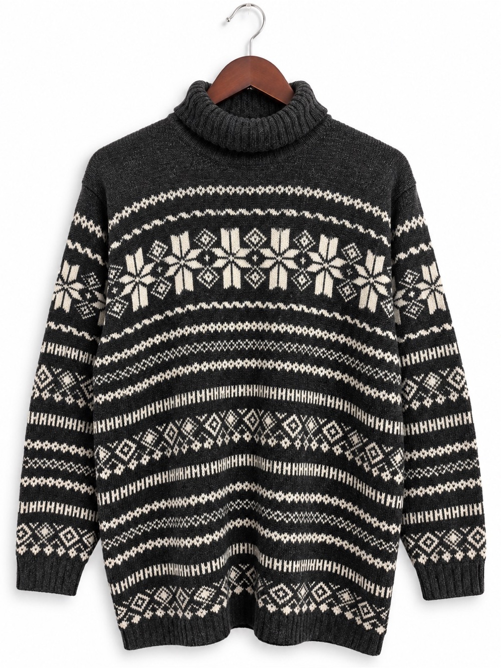 Vintage Lane Bryant Designs & Co Fair Isle Turtleneck Sweater 14/16
